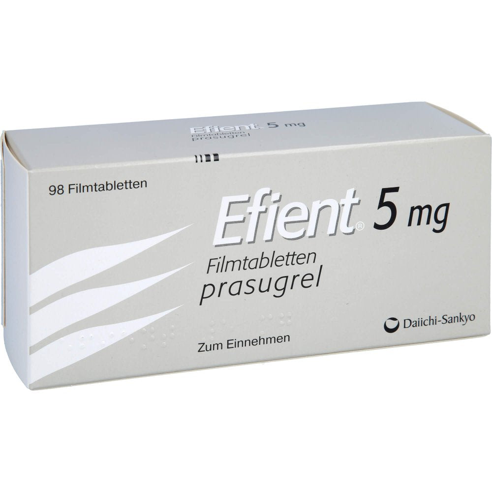 Das Produktfoto zeigt Efient 5 Mg Filmtabletten (98 stk) PZN 09188867