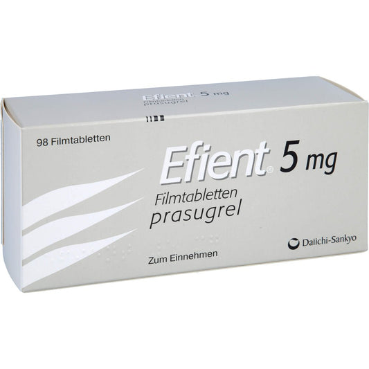 Das Produktfoto zeigt Efient 5 Mg Filmtabletten (98 stk) PZN 09188867