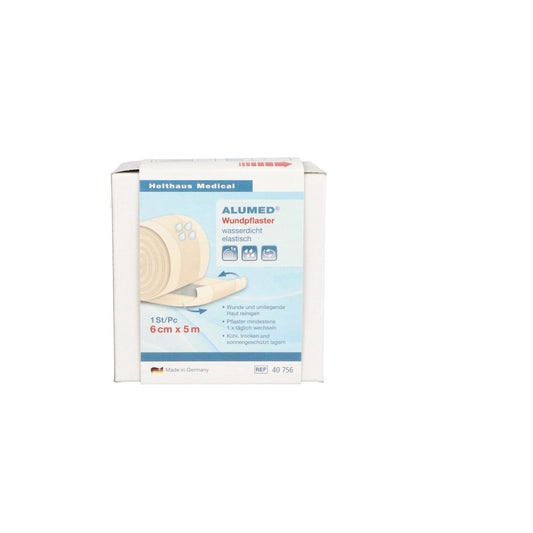 Das Produktfoto zeigt Alumed Wundpflaster 6 Cmx5 M (1 stk) PZN 09189039