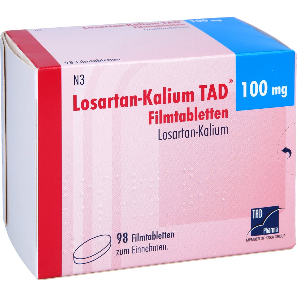 Losartan Kalium Tad 100 Mg Filmtabletten (98 stk)