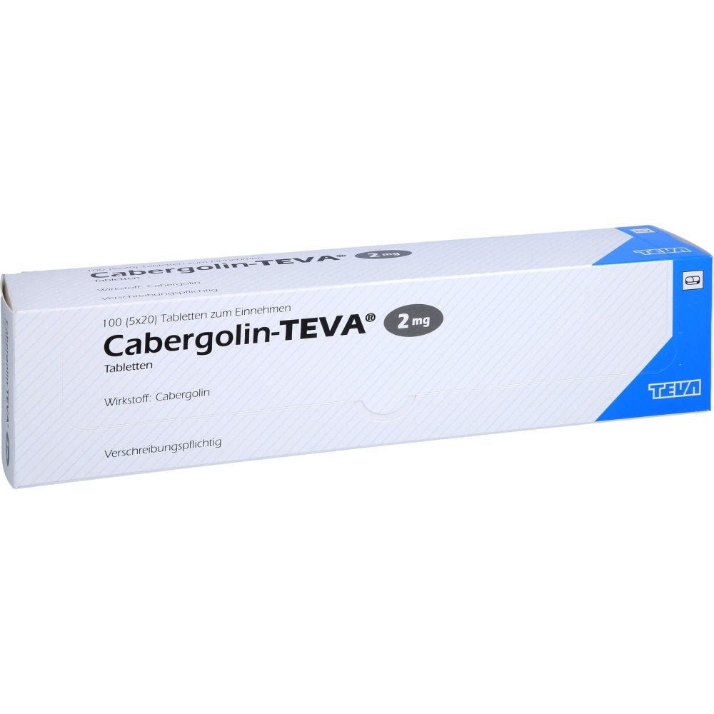 Das Produktfoto zeigt Cabergolin Teva 2 Mg Tabletten (100 stk) PZN 09191912