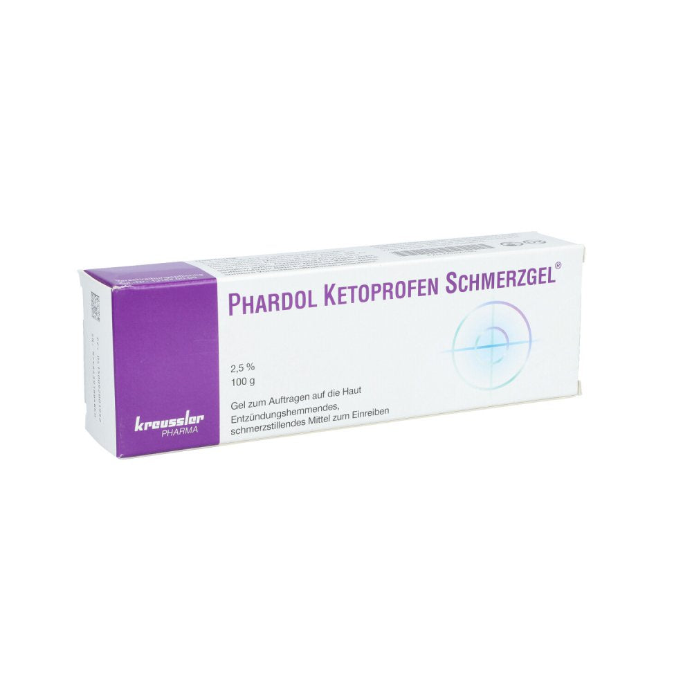 Das Produktfoto zeigt Phardol Ketoprofen Schmerzgel (100 g) PZN 09200195