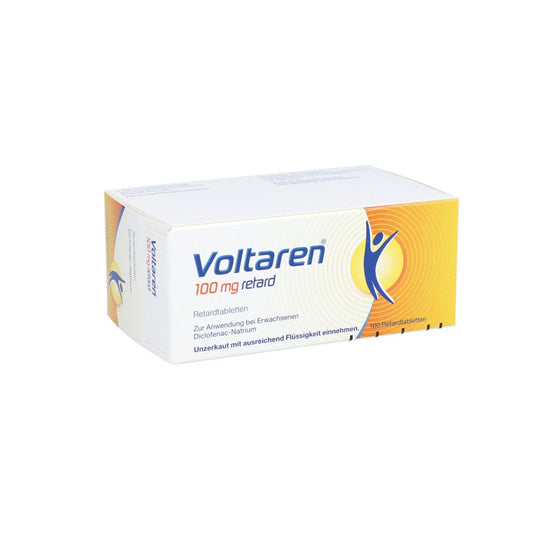 Das Produktfoto zeigt Voltaren 100 Mg Retard Retardtabletten (100 stk) PZN 09206157