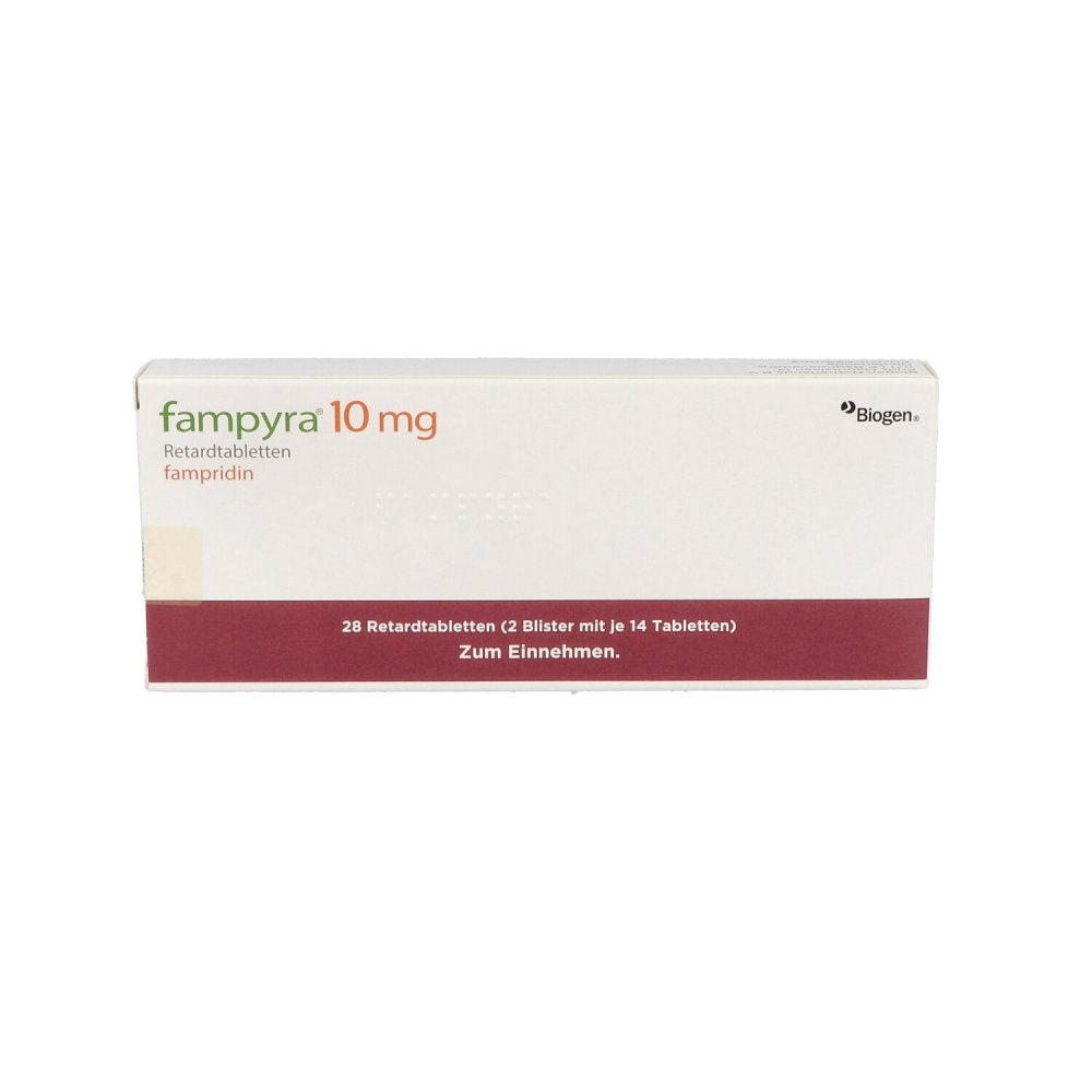 Das Produktfoto zeigt Fampyra 10 Mg Retardtabletten 2 Wochen (2X14 stk) PZN 09219711