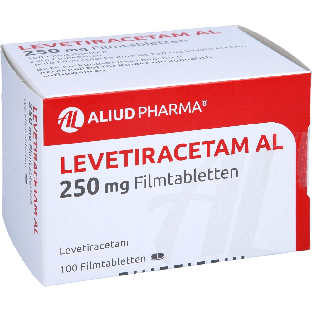 Das Produktfoto zeigt Levetiracetam Al 250 Mg Filmtabletten (100 stk) PZN 09228816
