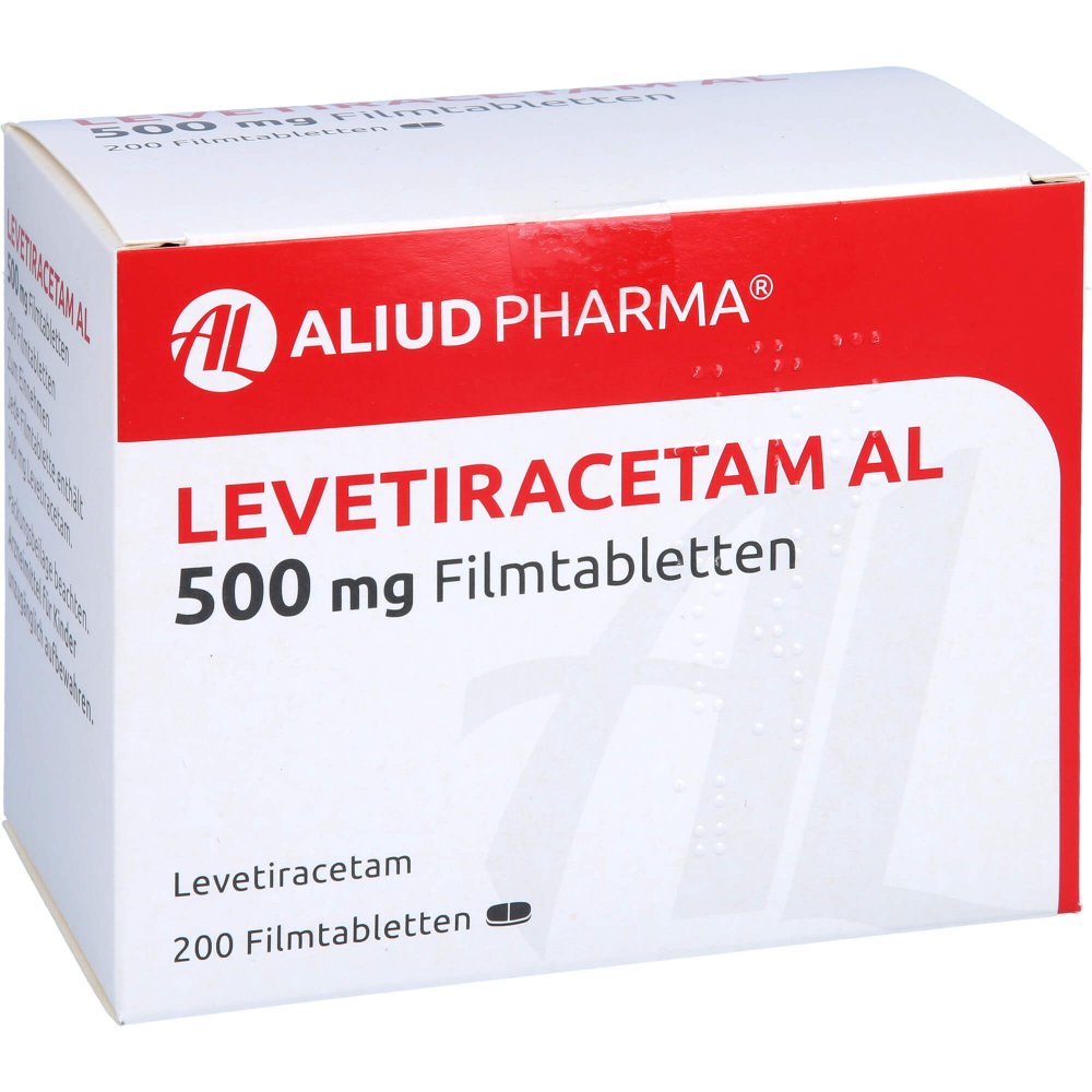 Das Produktfoto zeigt Levetiracetam Al 500 Mg Filmtabletten (200 stk) PZN 09228851