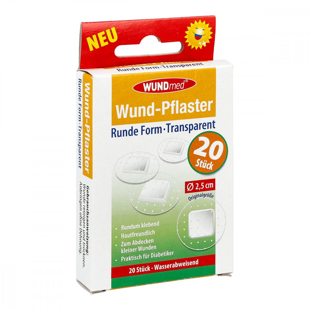 Wundpflaster 2,5 Cm Rund Transparent (20 stk)