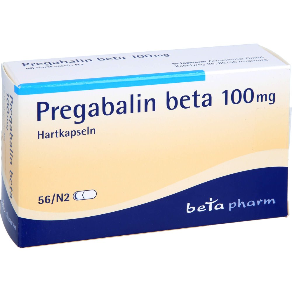 Das Produktfoto zeigt Pregabalin Beta 100 Mg Hartkapseln (56 stk) PZN 09231190