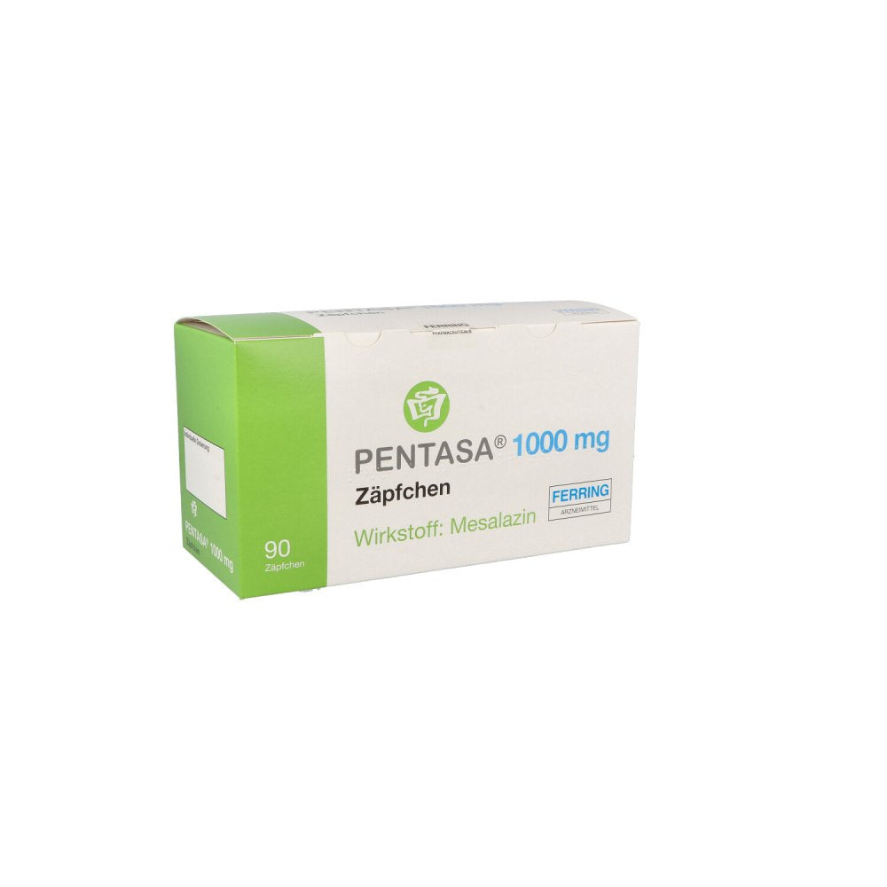 Das Produktfoto zeigt Pentasa 1.000 Mg Zäpfchen (90 stk) PZN 09234366