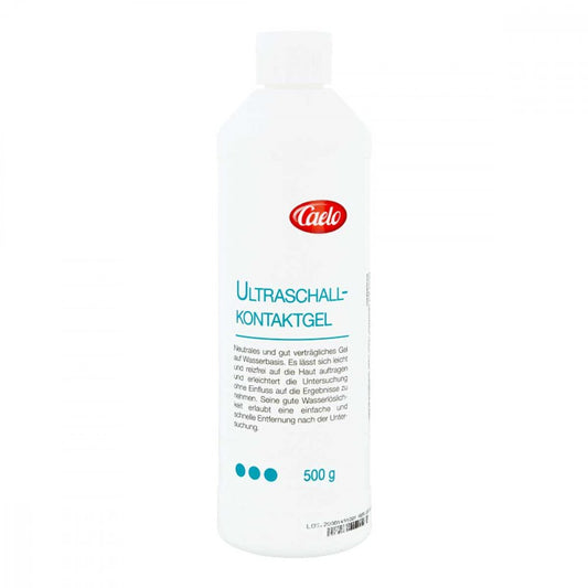 Das Produktfoto zeigt Ultraschall Kontaktgel Caelo Hv-Packung (500 g) PZN 09234461