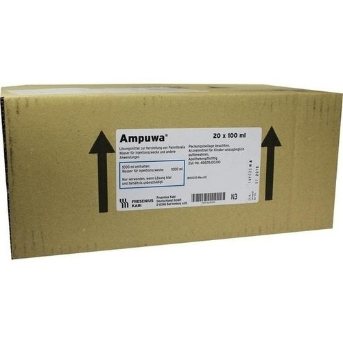 Das Produktfoto zeigt Ampuwa Lsgm.Z.Herst.V.Parenteralia Inj.-/Inf.-Lsg. (20X100 ml) PZN 09235555