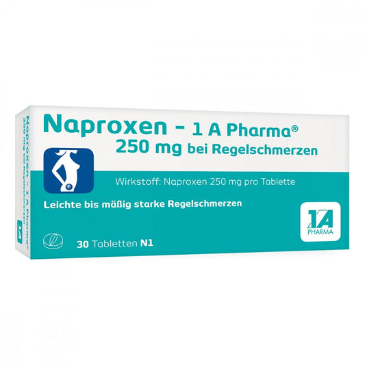 Naproxen-1a Pharma 250 Mg B.Regelschmerzen Tabl. (30 stk)