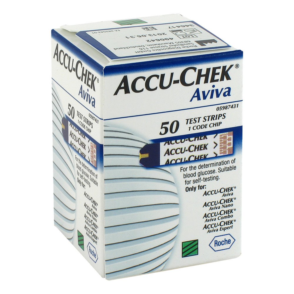 Das Produktfoto zeigt Accu-Chek Aviva Teststreifen Plasma Ii (50 stk) PZN 09245039