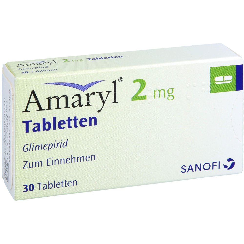 Das Produktfoto zeigt Amaryl 2 Mg Tabletten (30 stk) PZN 09262233