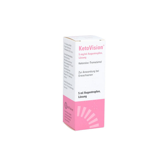 Das Produktfoto zeigt Ketovision 5 Mg/Ml Augentropfen (5 ml) PZN 09263758
