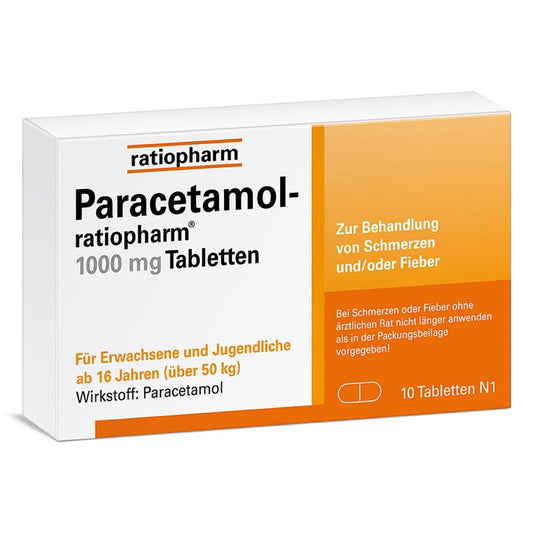 Paracetamol-Ratiopharm 1.000 Mg Tabletten (10 stk)