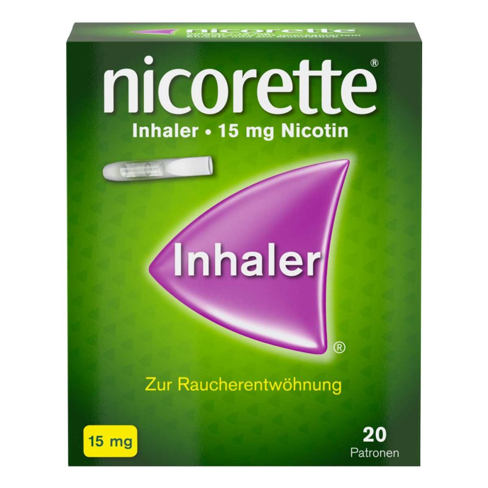Das Produktfoto zeigt Nicorette Inhaler 15 Mg (20 stk) PZN 09267911