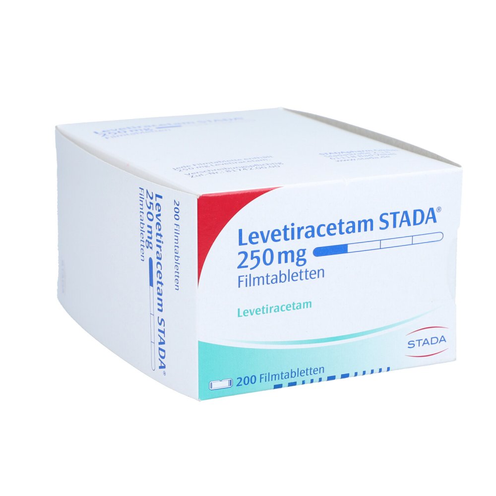 Das Produktfoto zeigt Levetiracetam Stada 250 Mg Filmtabletten (200 stk) PZN 09277826