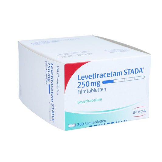 Das Produktfoto zeigt Levetiracetam Stada 250 Mg Filmtabletten (200 stk) PZN 09277826