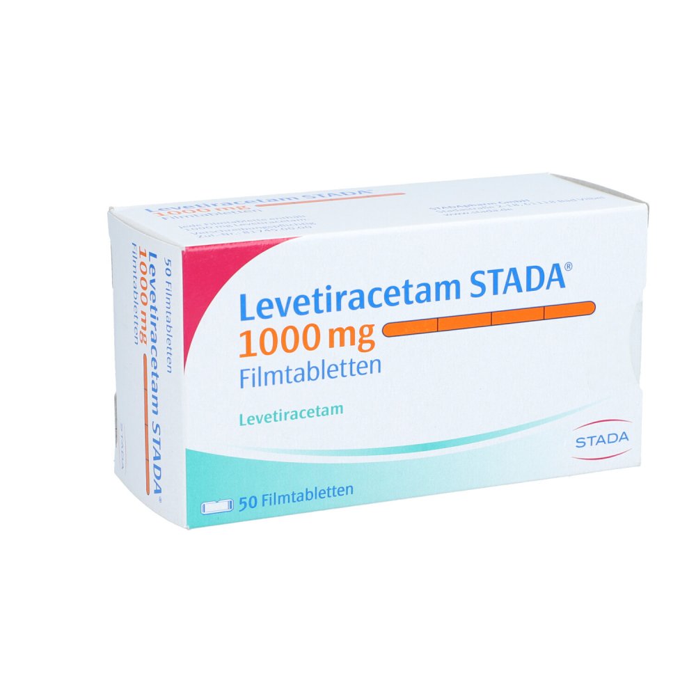 Das Produktfoto zeigt Levetiracetam Stada 1000 Mg Filmtabletten (50 stk) PZN 09277890