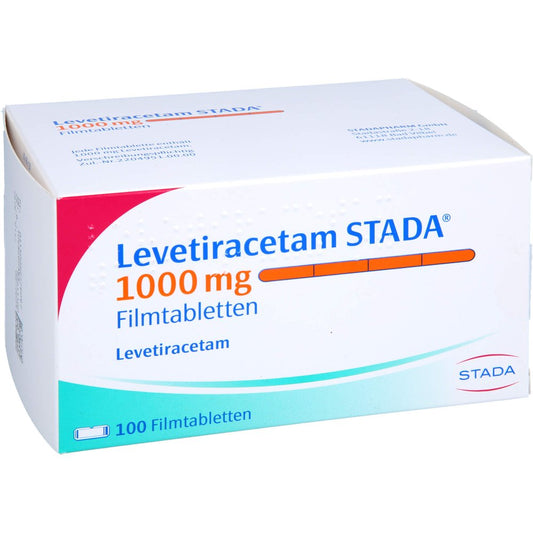 Das Produktfoto zeigt Levetiracetam Stada 1000 Mg Filmtabletten (100 stk) PZN 09277909