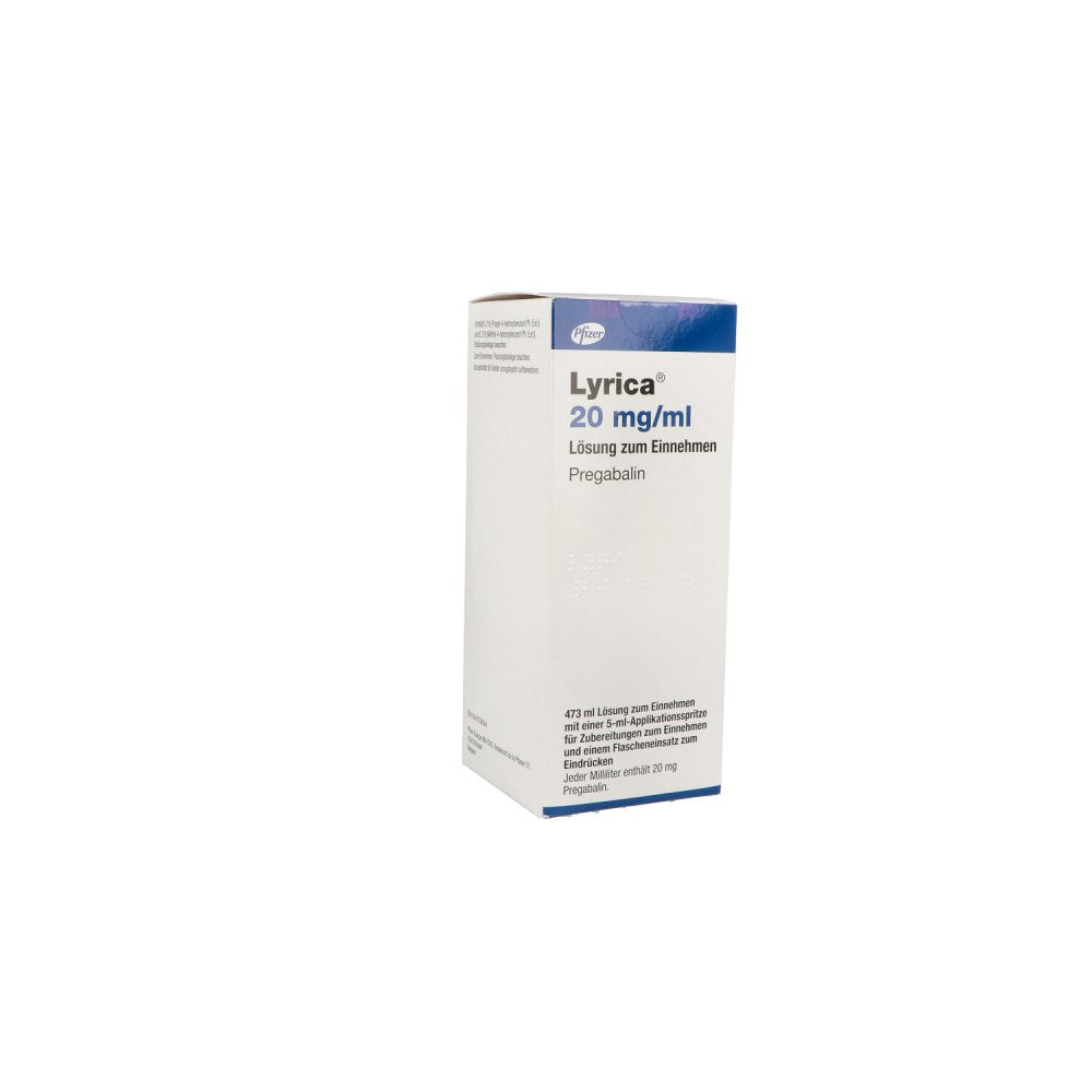 Das Produktfoto zeigt Lyrica 20 Mg/Ml Lösung Zum Einnehmen (473 ml) PZN 09278524