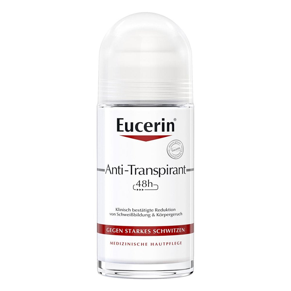 Das Produktfoto zeigt Eucerin Deodorant Antitranspirant Roll-On 48h (50 ml) PZN 09284370