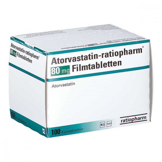 Atorvastatin-Ratiopharm 80 Mg Filmtabletten (100 stk)