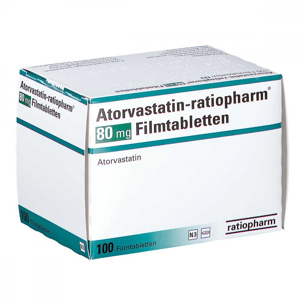 Atorvastatin-Ratiopharm 80 Mg Filmtabletten (100 stk)