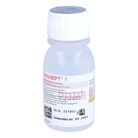 Das Produktfoto zeigt Serasept 1 Lösung (1X125 ml) PZN 09297450