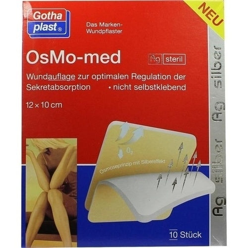 Das Produktfoto zeigt Osmo Med Ag Wundauflage Steril 10x12 Cm (10 stk) PZN 09300815