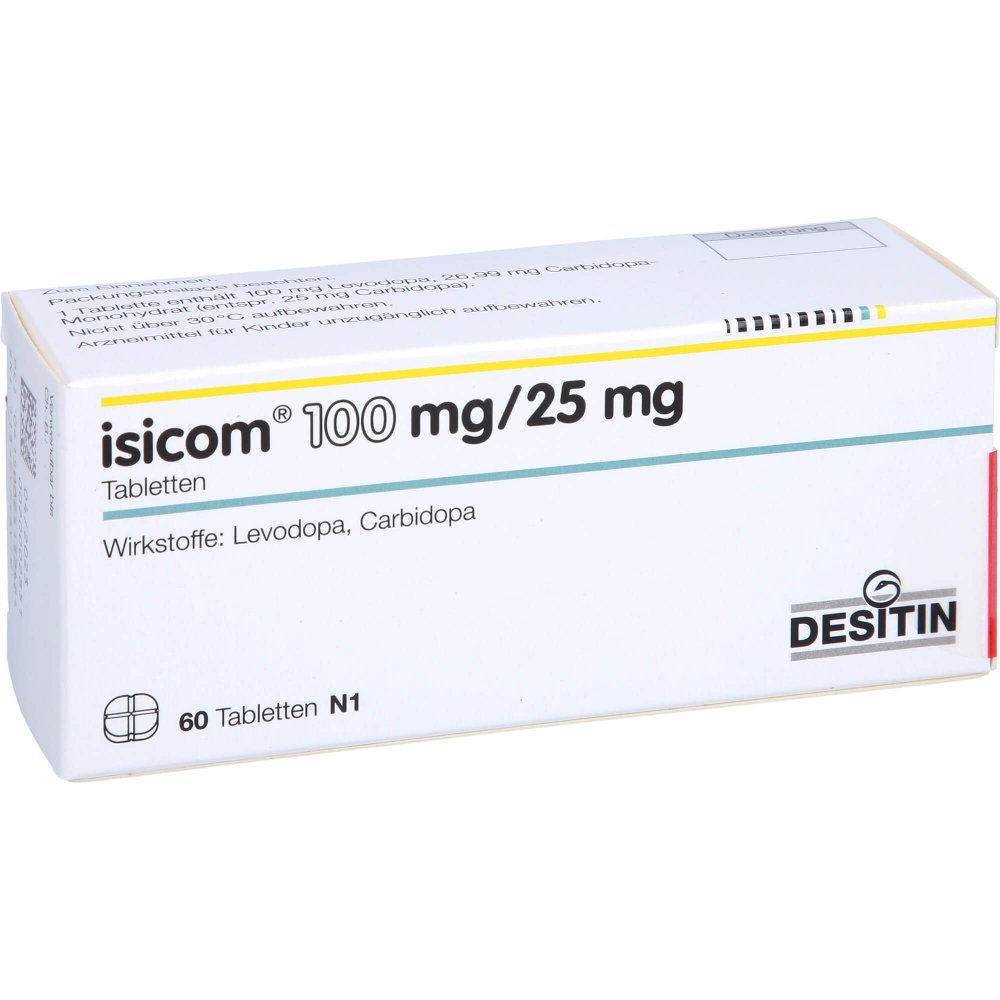 Das Produktfoto zeigt Isicom 100 Mg/25 Mg Tabletten (60 stk) PZN 09313048