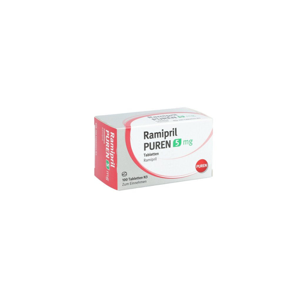 Das Produktfoto zeigt Ramipril Puren 5 Mg Tabletten (100 stk) PZN 09313249