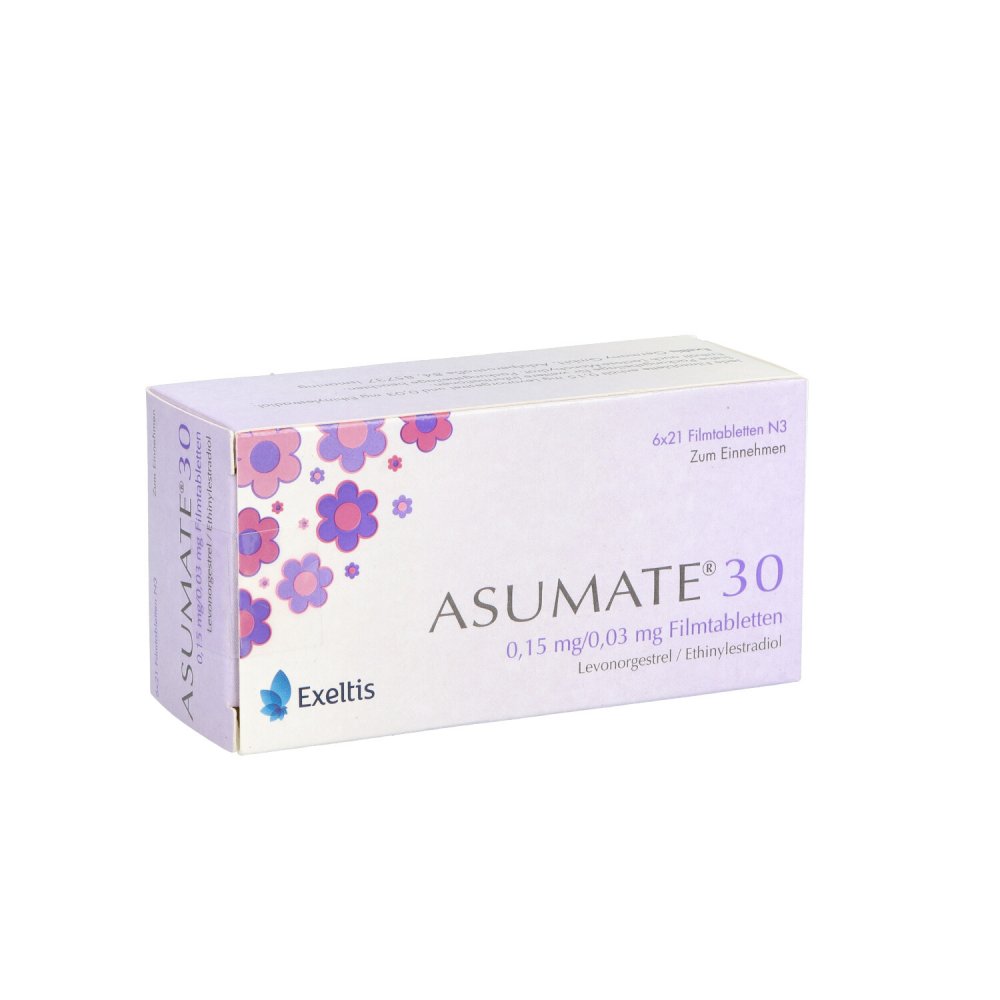 Asumate 30 0,15 Mg/0,03 Mg Filmtabletten (6X21 stk)