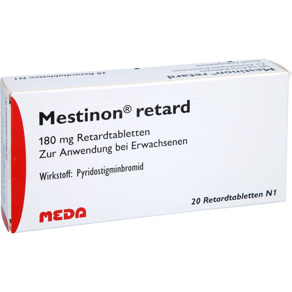 Das Produktfoto zeigt Mestinon Retard 180 Mg Retardtabletten (20 stk) PZN 09327518