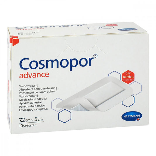 Das Produktfoto zeigt Cosmopor Advance Wundverband 5x7,2 Cm (10 stk) PZN 09330236