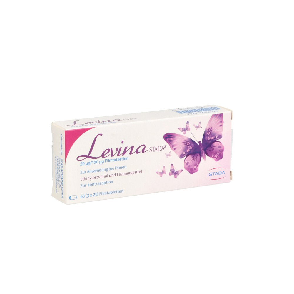 Das Produktfoto zeigt Levina Stada 20 Μg/100 Μg Filmtabletten (3X21 stk) PZN 09335328