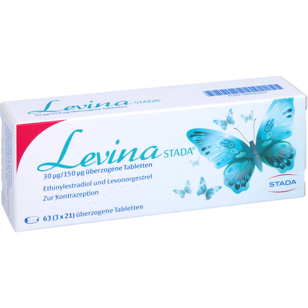Das Produktfoto zeigt Levina Stada 30 Μg/150 Μg Überzogene Tabletten (3X21 stk) PZN 09335357