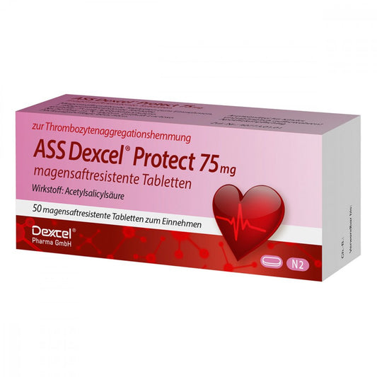 Das Produktfoto zeigt Ass Dexcel Protect 75 Mg Magensaftres.Tabletten (50 stk) PZN 09372832
