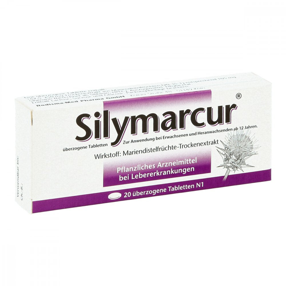 Das Produktfoto zeigt Silymarcur Überzogene Tabletten (20 stk) PZN 09384284