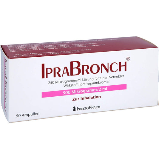 Das Produktfoto zeigt Iprabronch 500 Μg/2 Ml Lösung F.E.Vernebler (50 stk) PZN 09384551