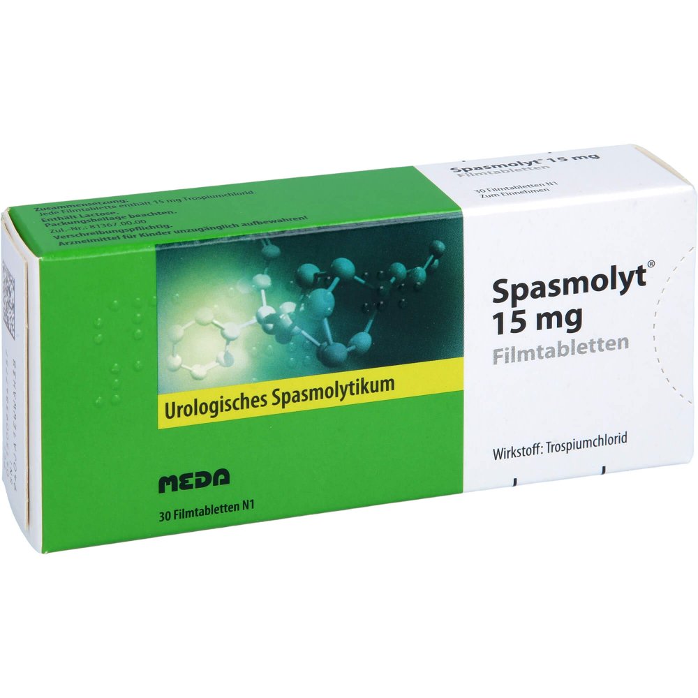 Das Produktfoto zeigt Spasmolyt 15 Mg Filmtabletten (30 stk) PZN 09384775