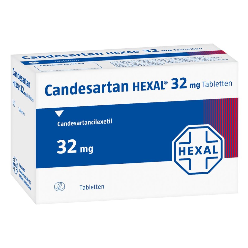 Das Produktfoto zeigt Candesartan Hexal 32 Mg Tabletten (98 stk) PZN 09390675