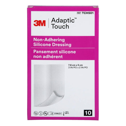 Das Produktfoto zeigt Adaptic Touch 5x7,6 Cm Nichthaft.Sil.Wundauflage (10 stk) PZN 09395388