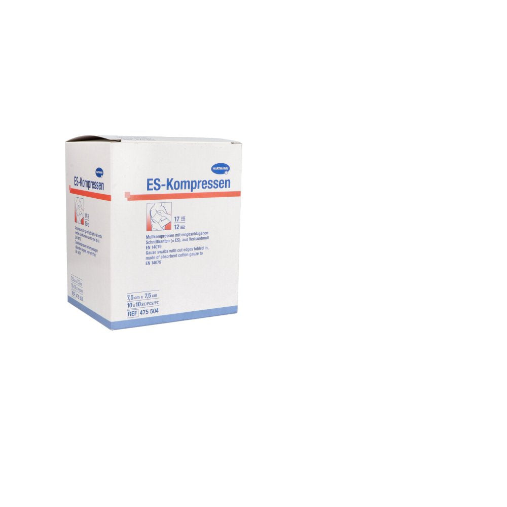 Das Produktfoto zeigt Es-Kompressen Steril 7,5x7,5 Cm (10X10 stk) PZN 09396152