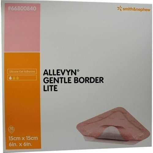 Das Produktfoto zeigt Allevyn Gentle Border Lite 15x15 Cm Schaumverb. (10 stk) PZN 09431204