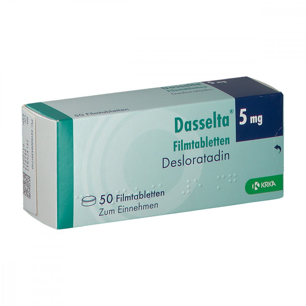 Das Produktfoto zeigt Dasselta 5 Mg Filmtabletten (50 stk) PZN 09435171