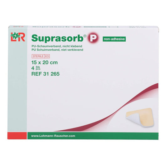 Das Produktfoto zeigt Suprasorb P Pu-Schaumv.Nicht Klebend 15x20 Cm (4 stk) PZN 09442113