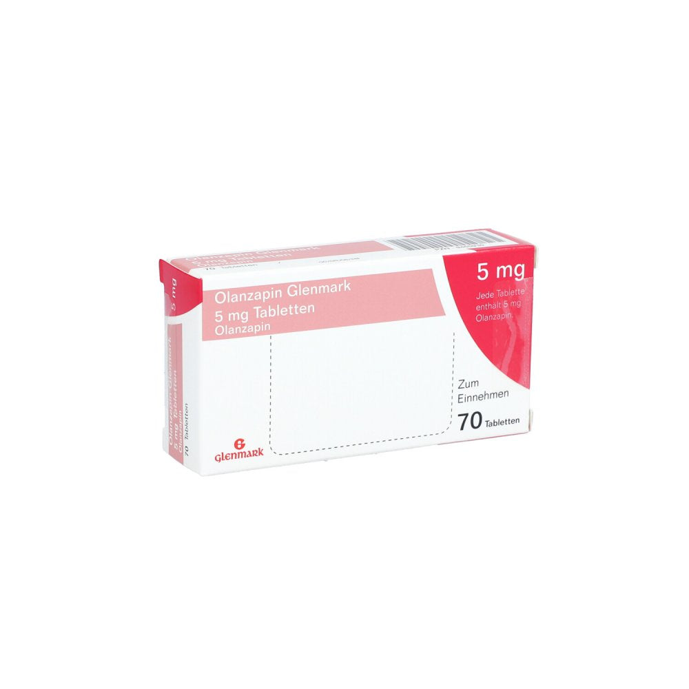 Das Produktfoto zeigt Olanzapin Glenmark 5 Mg Tabletten (70 stk) PZN 09465930