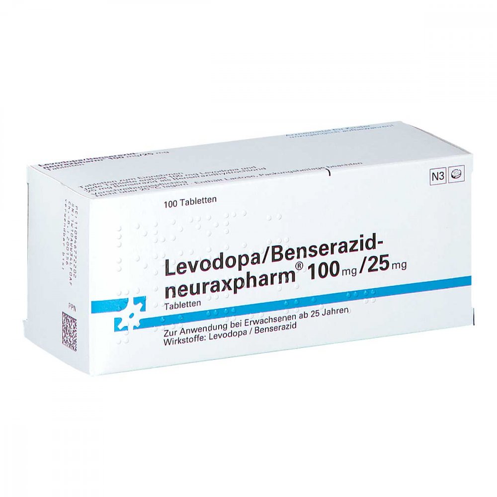Levodopa/Benserazid-Neuraxpharm 100 Mg/25 Mg Tabl. (100 stk)